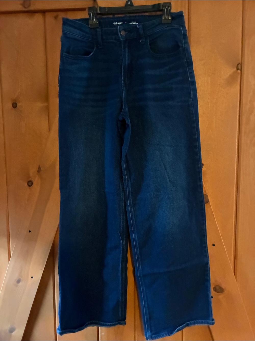 Old Navy Women's Wow High Rise Dark Indigo Wide-Leg Jeans